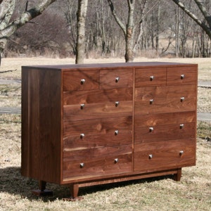 X10420a Hardwood 10 Drawer Dresser, Inset Drawers, Flat Panels, 60 wide x 20 deep x 40 tall natural color image 1