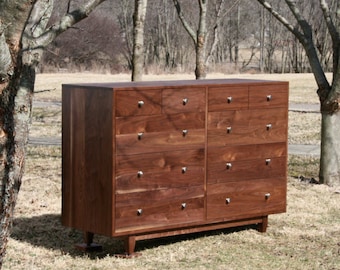 X10420a *Hardwood 10 Drawer Dresser, Inset Drawers,  Flat Panels, 60" wide x 20" deep x 40" tall - natural color