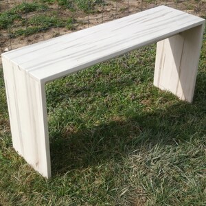E0110A Hardwood Table for TV or end of bed or Bench, 42 wide x 12 deep x 21 tall natural color image 5