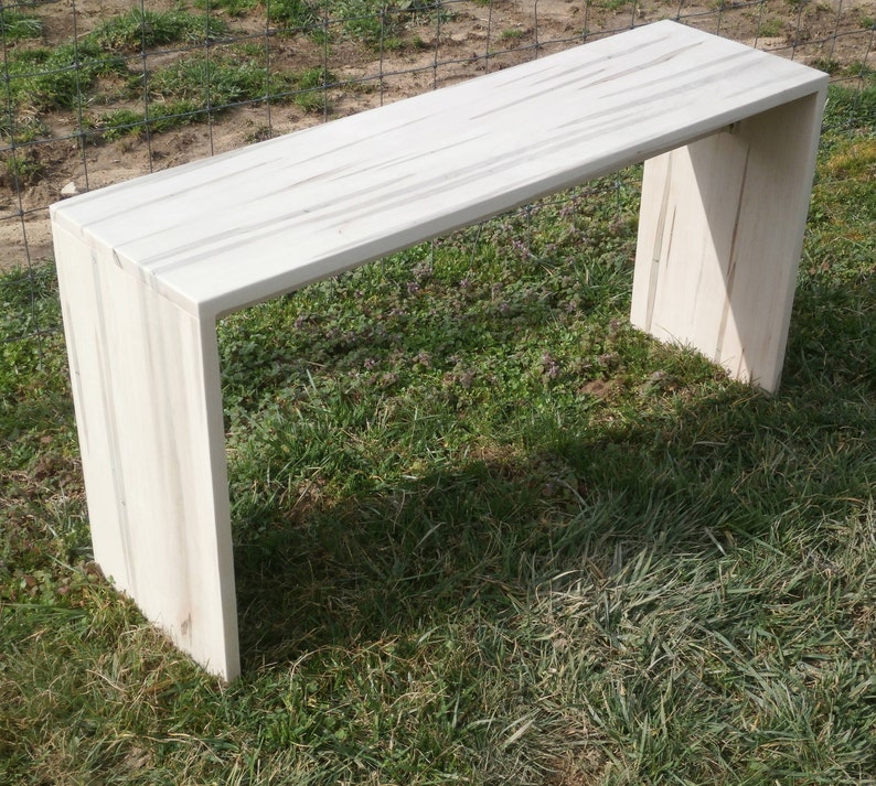 E0110A Hardwood Table for TV or end of bed or Bench, 42 wide x 12 deep x 21 tall natural color image 5