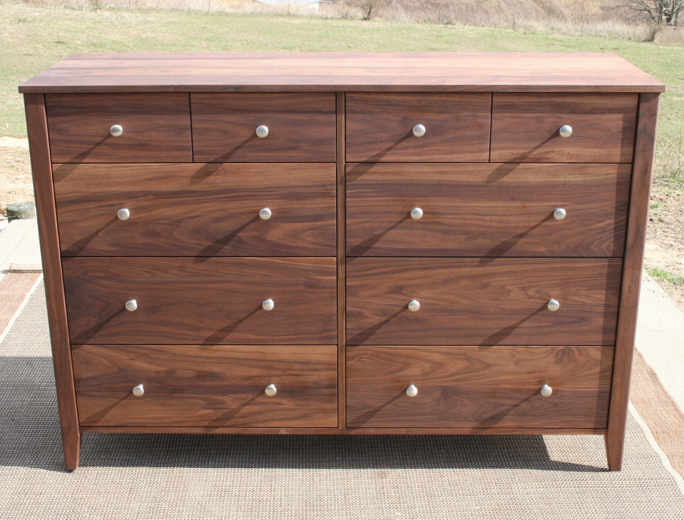 X10420c hardwood 10 Drawer Dresser Inset Drawers Flat Panels 60
