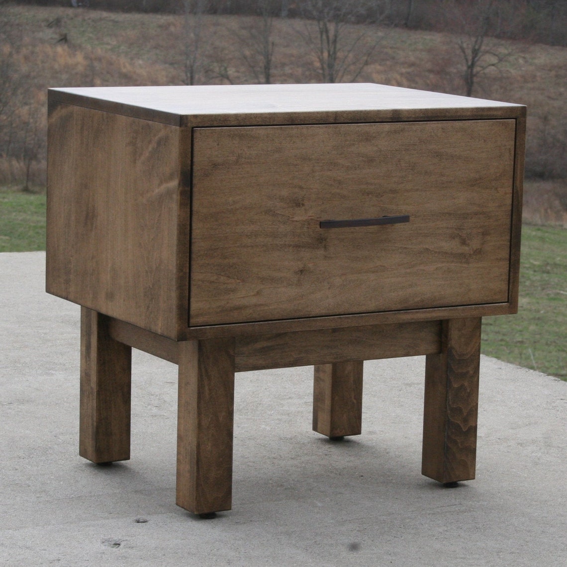 BT010WL Bedside Table with one Drawer natural color Etsy
