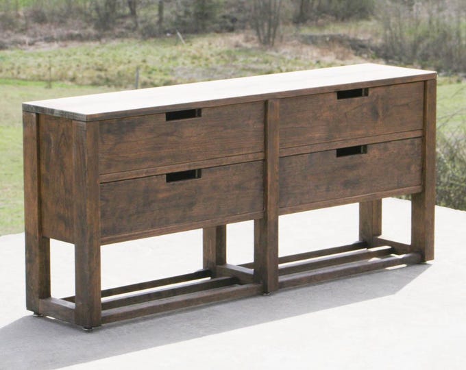BT040d Hardwood Entry or Dresser, w/Shoe Rack; X3130A, Console, 3 overlap Drawers, Grid Panel Top; X1211A, Narrow Entry Storage or Bedside.