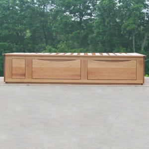 NdFsN04 +Solid Hardwood Platform Bed or Tatami Bed, 4 drawers; NdFsN06a, 6 drawers, NdFsN06d, 6 drawers, lower, natural color