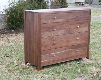 X5410a *Hardwood Cabinet with 5 Inset Drawers, Corner Posts, 40" wide x 20" deep x 40" tall - natural color