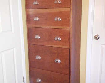 X6610a *Hardwood Chest, 6 Inset Drawers, Flat Panels; X6610B, 6 drawers, narrow design, flat panels; X6610C, 6 drawers, cut out pulls.