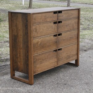 X8420c Hardwood Dresser with 8 inset Drawers, Frame Sides, 48 wide x 20 deep x 45 tall natural color image 3