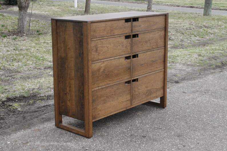 X8420c Hardwood Dresser with 8 inset Drawers, Frame Sides, 48 wide x 20 deep x 45 tall natural color image 3