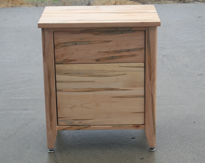 Ship Soon 3795 X1211A Wormy Maple Cabinet with 1 Inset Drawer, 1 Door, Corner Posts, 20" wide x 14" deep x 24" tall natural tung oil finish