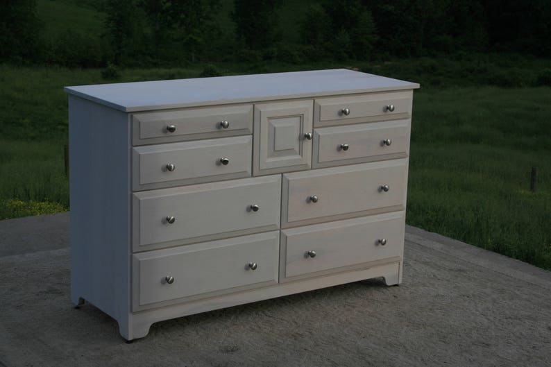 X8421A Hardwood 8 Drawer Dresser, Overlap Drawers, Flat Panels, one door, 54 wide x 20 deep x 36 tall natural color image 4