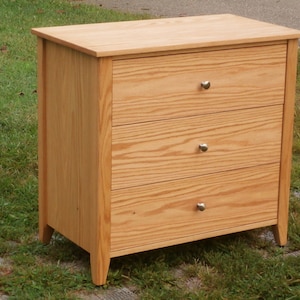 X3310a Hardwood Cabinet with 3 Inset Drawers, Corner Posts, 30 wide x 20 deep x 30 tall natural color image 1