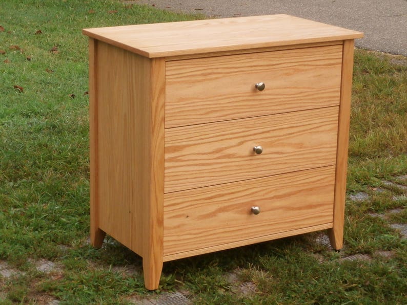 X3310a Hardwood Cabinet with 3 Inset Drawers, Corner Posts, 30 wide x 20 deep x 30 tall natural color image 1