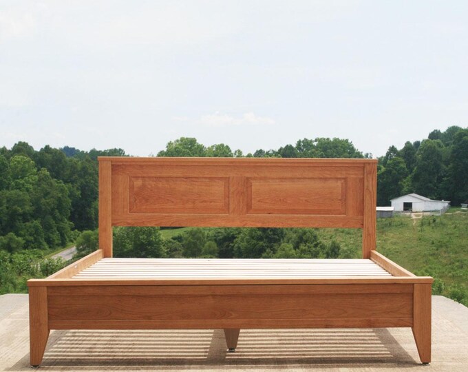 NcRnP02a +Solid Hardwood Bed, Paneled HB, tapered post bottoms; NcRnP02b, Paneled HB, no top caps; NcRnP02c, Herringbone HB - natural color