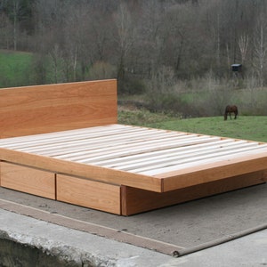 Queen platform bed frame with wheels deals