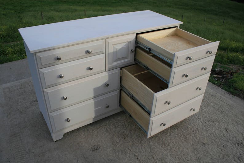 X8421A hardwood 8 Drawer Dresser Overlap Drawers Flat Etsy