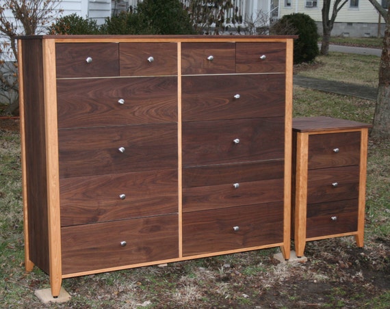 Tall cherry cheap wood dresser