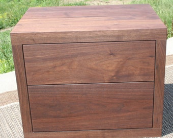 BT020i *Hardwood Bedside Cabinet, 2 Inset Drawers, optional sizes available - natural color