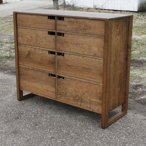 X8420c Hardwood Dresser with 8 inset Drawers, Frame Sides, 48 wide x 20 deep x 45 tall natural color image 1