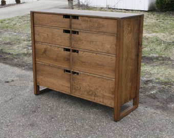 X8420c +Hardwood Dresser with 8 inset Drawers,  Frame Sides, 48" wide x 20" deep x 45" tall - natural color