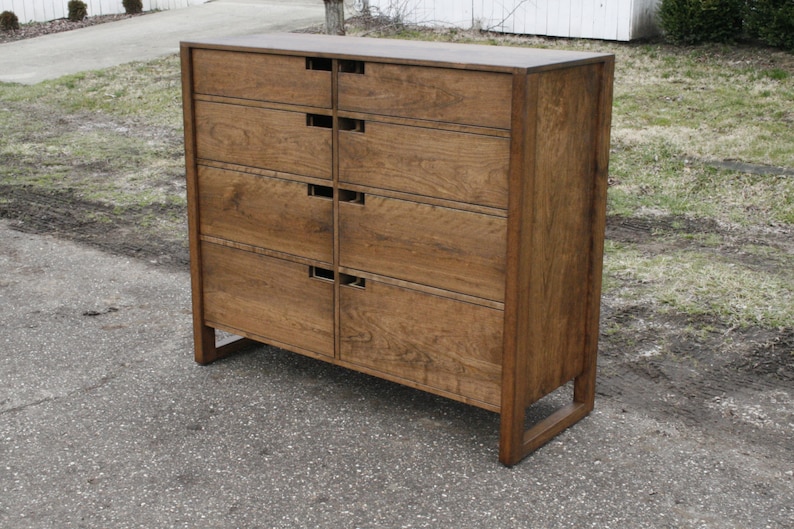 X8420c Hardwood Dresser with 8 inset Drawers, Frame Sides, 48 wide x 20 deep x 45 tall natural color image 1