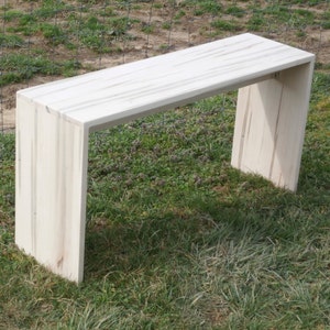 E0110A Hardwood Table for TV or end of bed or Bench, 42 wide x 12 deep x 21 tall natural color image 1