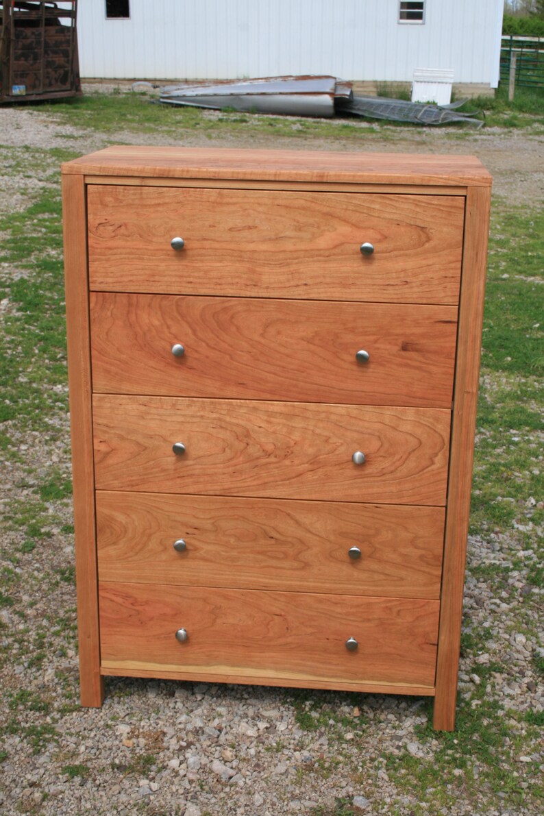 X5510b hardwood Chest of 5 Drawers or Dresser Inset Drawers Etsy