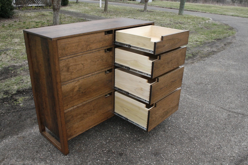X8420c Hardwood Dresser with 8 inset Drawers, Frame Sides, 48 wide x 20 deep x 45 tall natural color image 5