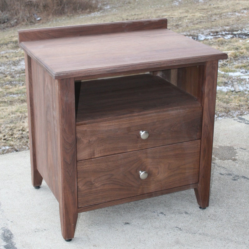 Bt120b Hardwood Bedside Cabinet 2 Inset Drawers 1 Shelf Optional Sizes Available Natural Color