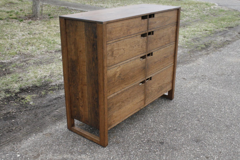 X8420c Hardwood Dresser with 8 inset Drawers, Frame Sides, 48 wide x 20 deep x 45 tall natural color image 4