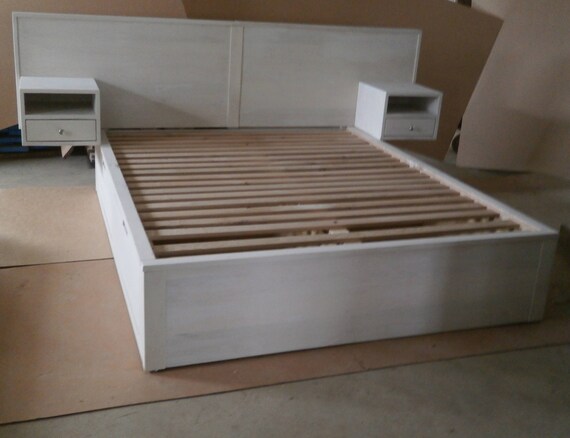 Ndfsc01 Solid Hardwood Platform Bed With 4 Drawers And Head Etsy