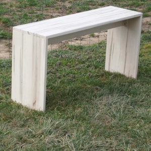 E0110A Hardwood Table for TV or end of bed or Bench, 42 wide x 12 deep x 21 tall natural color image 4