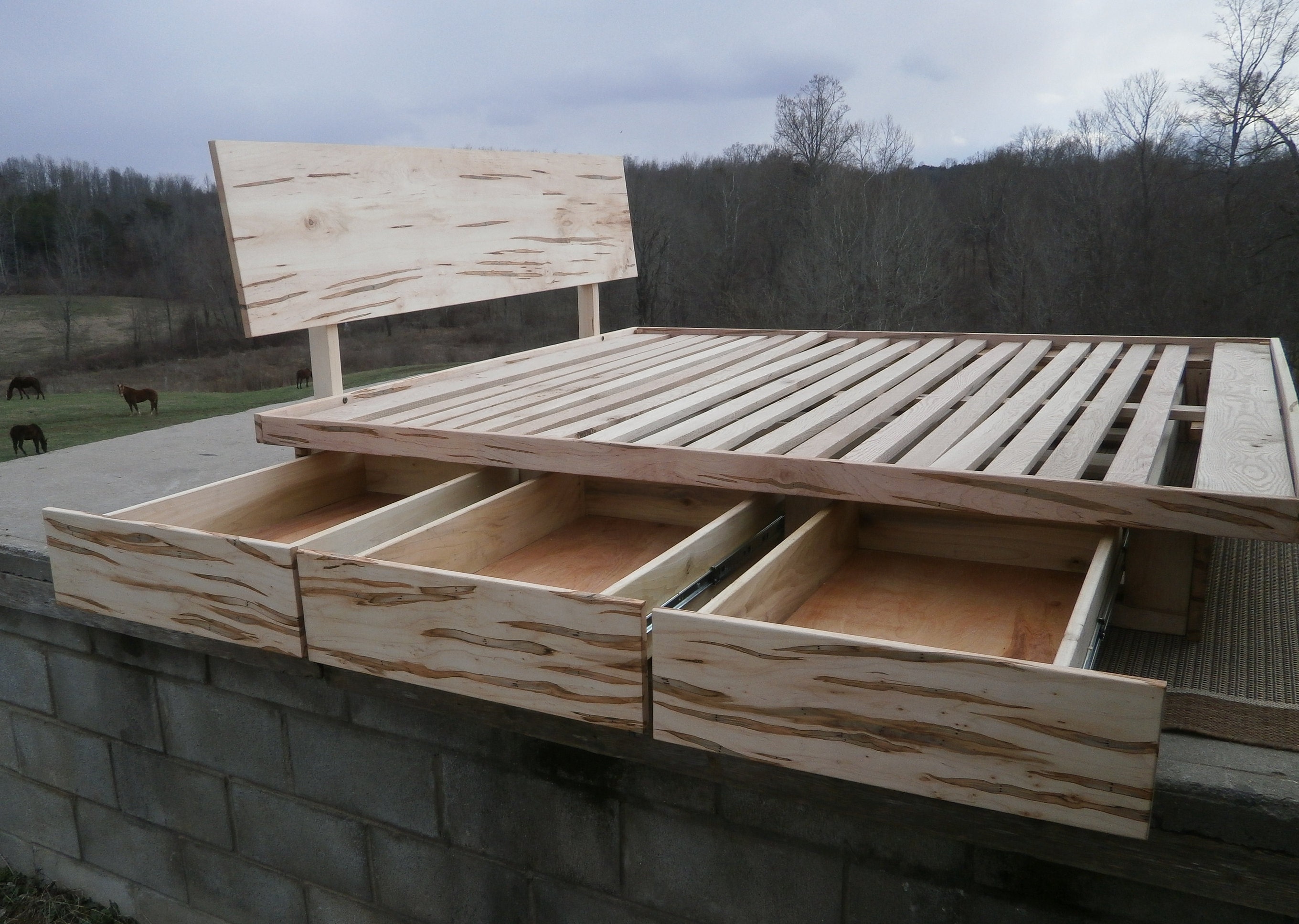 Ndfvs01 6 Lit De Plate Forme En Porte A Faux En Bois Franc Etsy France