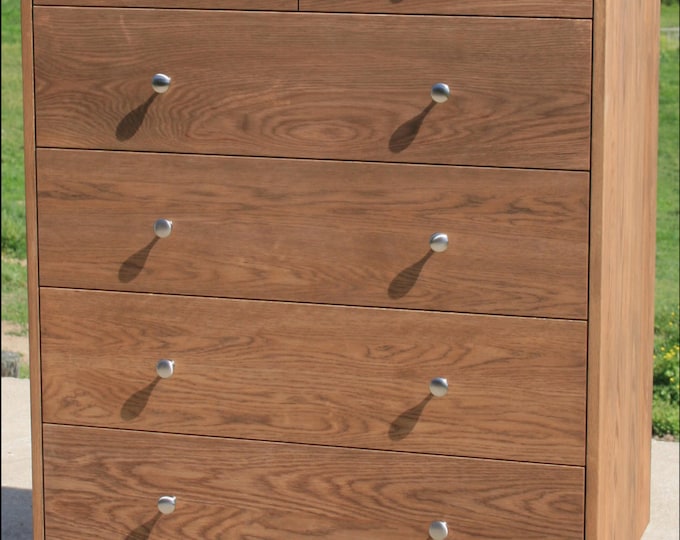 X6510a *Hardwood Dresser w/6 Inset Drawers, Flat Panels, Flat Sides; X6510p Dresser w/6 drawers, corner posts, recessed sides- natural color