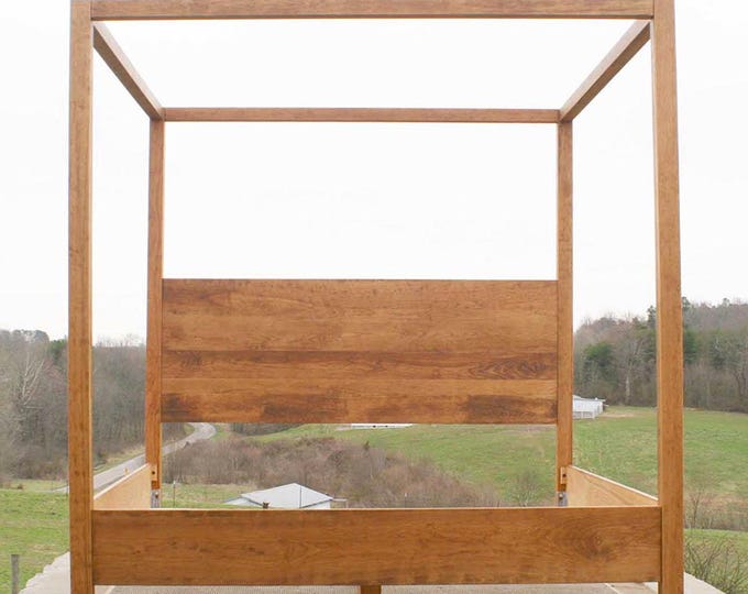 CbRnV4 *Canopy Solid Hardwood Bed with Straight Posts and Large Top Rails: Options shown in CbRnV6 - natural color