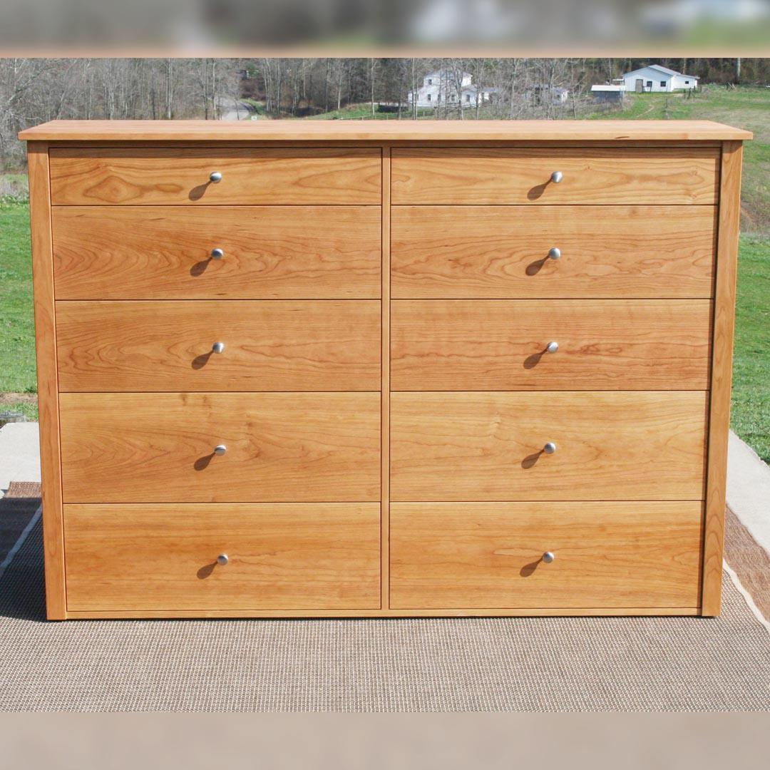 X10520A *Hardwood 10 Drawer Dresser, Inset Drawers; X10520AC, add closet doors, shelves for hutch; X6320s, slightly smaller, natural color