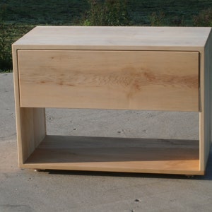 BT110B Hardwood Bedside Cabinet, 1 Inset Drawer, 1 Shelf, 20 wide x 14 deep x 14 tall natural color image 6