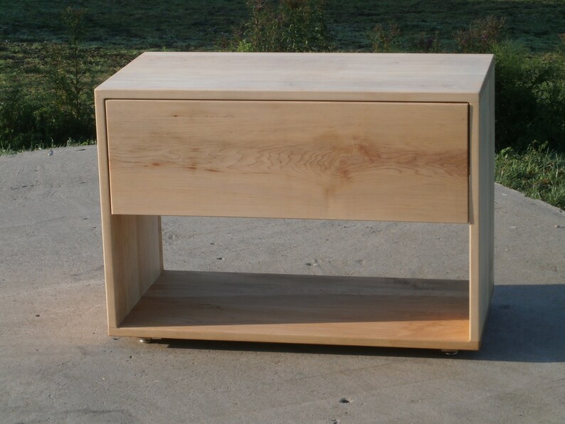 BT110B Hardwood Bedside Cabinet, 1 Inset Drawer, 1 Shelf, 20 wide x 14 deep x 14 tall natural color image 6