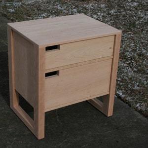 BT020A *Hardwood Bedside Cabinet, 2 Inset Drawers, optional sizes available - natural color