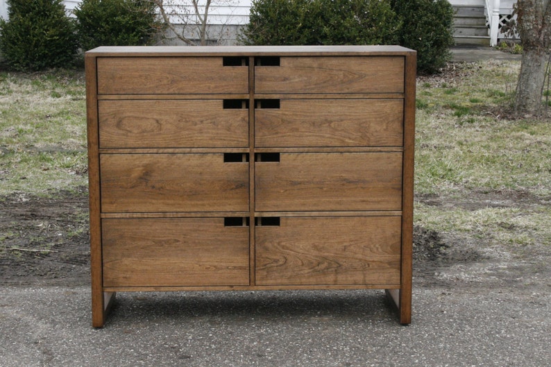 X8420c Hardwood Dresser with 8 inset Drawers, Frame Sides, 48 wide x 20 deep x 45 tall natural color image 2