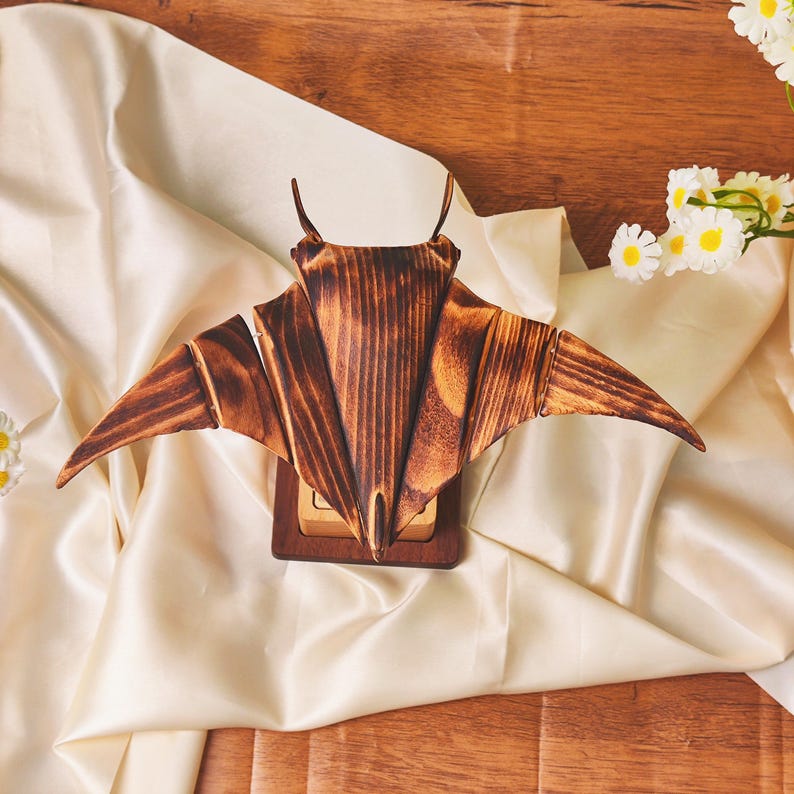 Holz Manta Ray Automaton - Handgefertigte Mechanische Meeresschildkröte Dekoration