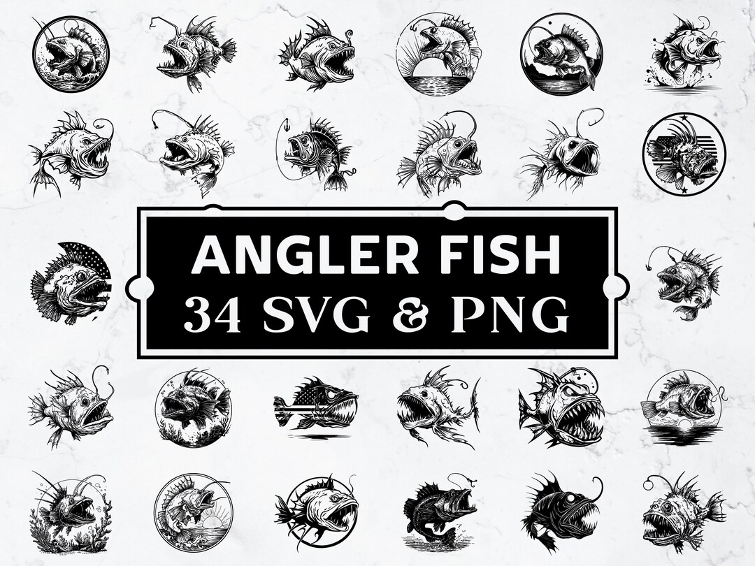 Angler Fish SVG PNG Bundle, Deep Sea Clipart - Etsy Canada