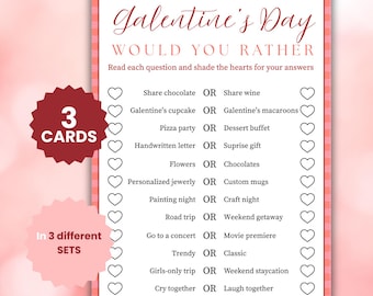 Would You Rather Galentine's Game This or That Game Printable Digital Download