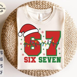 Santa 67 SVG, Rolig Jul Six Seven, Cricut Sublimering (Digital Nedladdning)