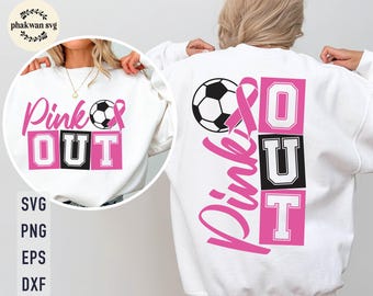 Pink Out Soccer, Fight Cancer Ribbon SVG (Digital Download)