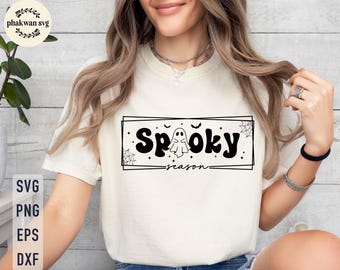 Retro Halloween Spooky Season SVG, Ghost Vibes (Digital Download)