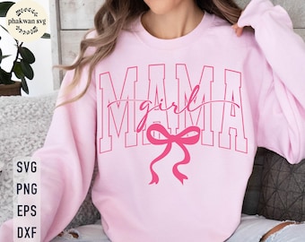 Girl Mama Bow SVG, Mom Of Girls, Mother's Day Sublimation (Digital Download)