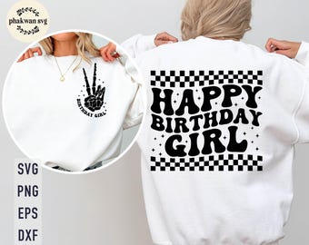 Happy Birthday Girl SVG: Coquette Bow Shirt Design (Digital Download)