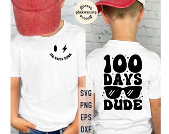 100 Tage Dude SVG: Retro Schule Design (Digitaler Download)
