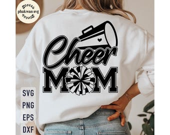 Cheer Mom SVG, Cheerleading PNG, Shirt Design (Digital Download)