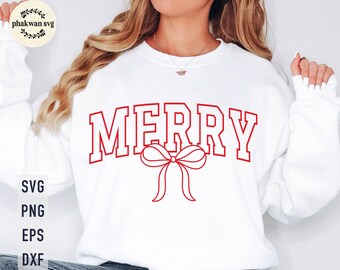 SVG de lazo navideño, diseño de camiseta coqueta (descarga digital)